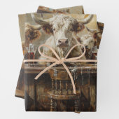Decoupage Whimsical Kühe Saloon Bar Milk Shakes Geschenkpapier Set (Beispiel)