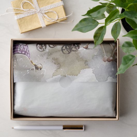 Decoupage Whimsical Lilac Frog Couple Reisen Seidenpapier (Geschenk)