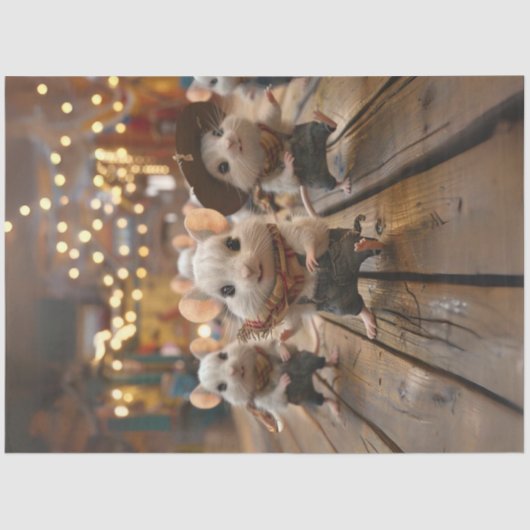 Decoupage Whimsical Line Tanzmäuse Seidenpapier (Vorderseite)