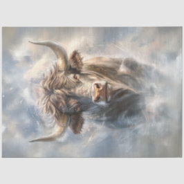 Decoupage Whimsical Majestic Bull Large Horns Seidenpapier