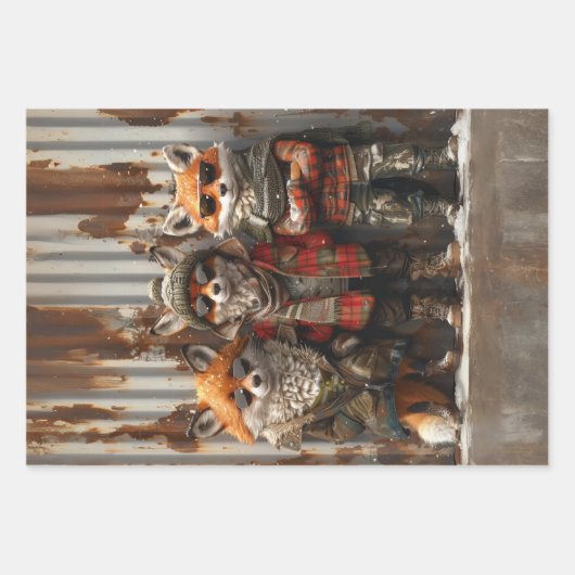 Decoupage Whimsical Mischievous Bretz FoxBrothers Geschenkpapier Set (Vorderseite 2)