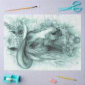 Decoupage Whimsical Monochromatic Horit Portrait Seidenpapier (Basteln)