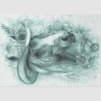 Decoupage Whimsical Monochromatic Horit Portrait