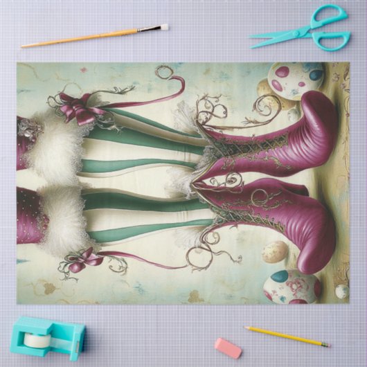 Decoupage Whimsical Oaster Strippeneier Strümpfe Seidenpapier (Basteln)