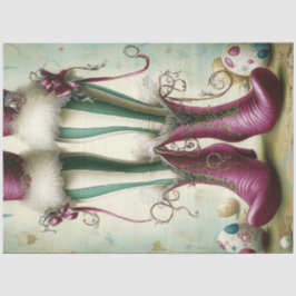 Decoupage Whimsical Oaster Strippeneier Strümpfe Seidenpapier