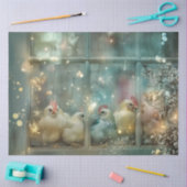 Decoupage Whimsical Pastel Chickens auf Windows Seidenpapier (Basteln)