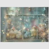 Decoupage Whimsical Pastel Chickens auf Windows Seidenpapier (Vorderseite)