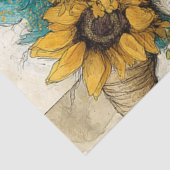 Decoupage Whimsical Patchwork Ziege Sonnenblumen Seidenpapier (Ausschnitt)