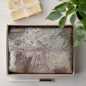 Decoupage Whimsical Peach farbige Stiefel und Blum Seidenpapier (Geschenk)