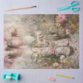 Decoupage Whimsical Peach farbige Stiefel und Blum Seidenpapier (Basteln)