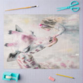 Decoupage Whimsical Pink Giraffe Lil Girl Seidenpapier (Basteln)