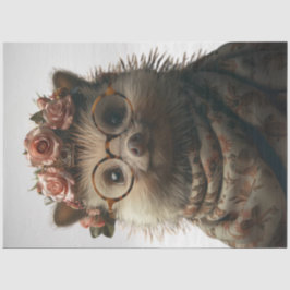 Decoupage Whimsical Porcupine Lady ganz verkleidet Seidenpapier