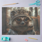 Decoupage Whimsical Porcupine mit Brille Seidenpapier (Basteln)