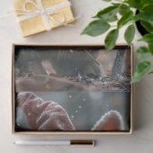 Decoupage Whimsical Rabbit Welock im Winter Seidenpapier (Geschenk)