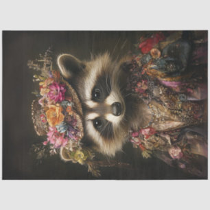Decoupage Whimsical Raccoon Viktorianisch gekleide Seidenpapier