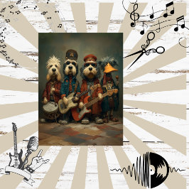 Decoupage Whimsical Rock Band Hunde Ente Seidenpapier