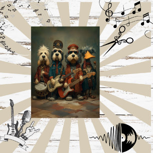 Decoupage Whimsical Rock Band Hunde Ente Seidenpapier