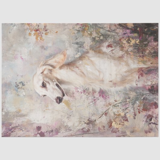 Decoupage Whimsical Saluki Dog Portrait Seidenpapier (Vorderseite)