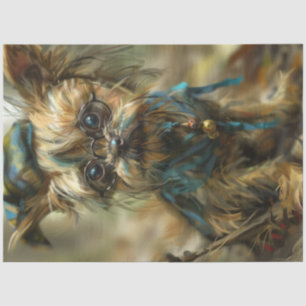 Decoupage Whimsical Shaggy Yorkie Seidenpapier
