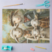 Decoupage Whimsical Sheep Familie mit zwei Siegen Seidenpapier (Basteln)