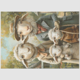 Decoupage Whimsical Sheep Familie mit zwei Siegen Seidenpapier