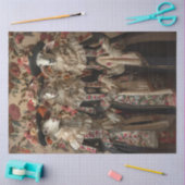 Decoupage Whimsical Sheep in Vintag gekleidet Seidenpapier (Basteln)