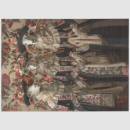 Decoupage Whimsical Sheep in Vintag gekleidet Seidenpapier