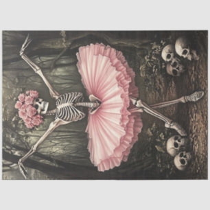 Decoupage Whimsical Skeleton Tanz in Tutu Seidenpapier