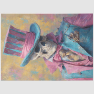 Decoupage Whimsical Skelett Vintager Anzug Tophat Seidenpapier