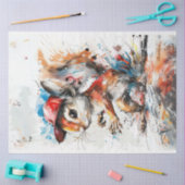 Decoupage Whimsical Splash Art Squirell Malerei Seidenpapier (Basteln)