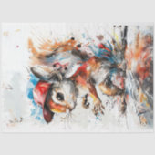 Decoupage Whimsical Splash Art Squirell Malerei Seidenpapier (Vorderseite)