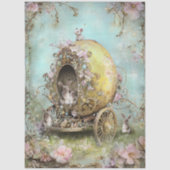 Decoupage Whimsical Spring Easter Rabbit Carriage Seidenpapier (Vorderseite)