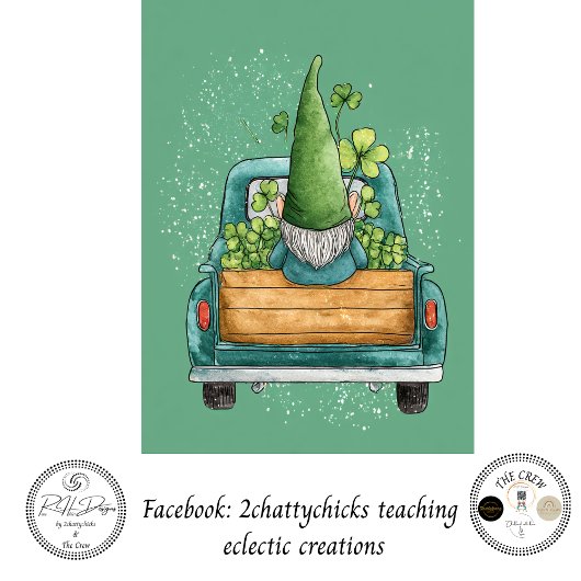 Decoupage Whimsical St. Patrick's Day Gnome  Seidenpapier