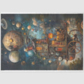 Decoupage Whimsical Steampunk Heißluftballon Seidenpapier (Vorderseite)