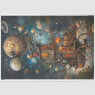 Decoupage Whimsical Steampunk Heißluftballon Seidenpapier