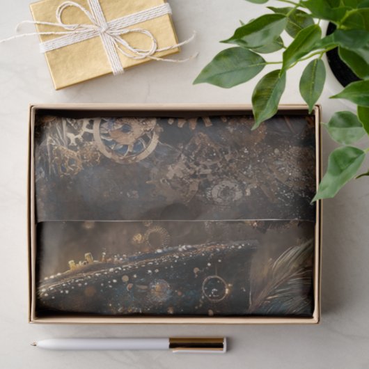 Decoupage Whimsical Steampunk Ostrich Top Hat Seidenpapier (Geschenk)