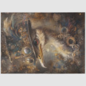 Decoupage Whimsical Steampunk Ostrich Top Hat Seidenpapier (Vorderseite)