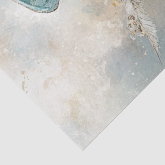 Decoupage Whimsical Steampunk Pinguin Teals Seidenpapier (Ausschnitt)