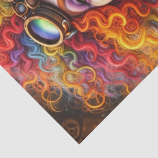 Decoupage Whimsical Steampunk Trickster Magic Cat Seidenpapier (Ausschnitt)