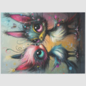 Decoupage Whimsical Styling Cats Lebend gefärbt Seidenpapier (Vorderseite)