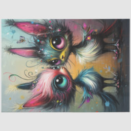 Decoupage Whimsical Styling Cats Lebend gefärbt Seidenpapier