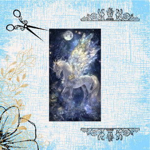 Decoupage Whimsical Unicorn Crystal Flüge Seidenpapier