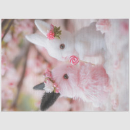 Decoupage Whimsical Valentine Bunny Couple Seidenpapier