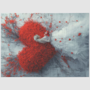 Decoupage Whimsical Valentine Heart & Lady Seidenpapier