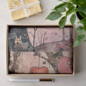 Decoupage Whimsical Valentine Tree Heart Ornamente Seidenpapier (Geschenk)