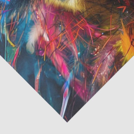 Decoupage Whimsical Vibrant Wackadoodle Ostrich Seidenpapier (Detail)