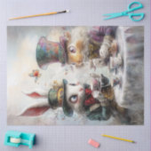 Decoupage Whimsical Viktorianisch Rabbits Tea Part Seidenpapier (Basteln)