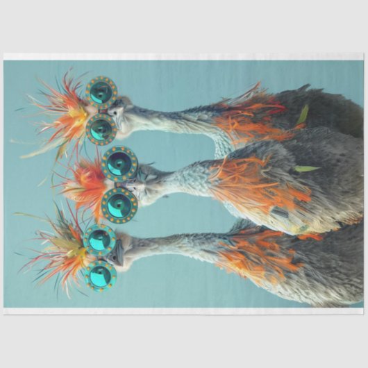Decoupage Whimsical Wackadoodle Bird Art Seidenpapier (Vorderseite)