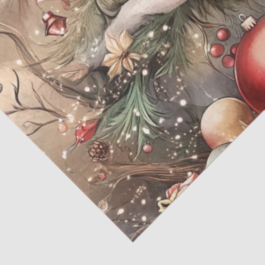 Decoupage Whimsical Weihnachtsbaum 2 pro Blatt Seidenpapier (Ausschnitt)