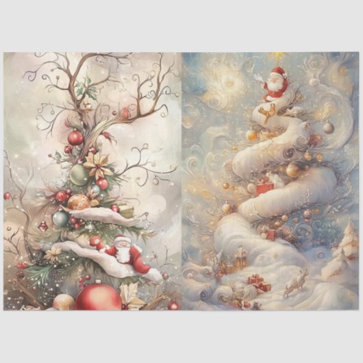 Decoupage Whimsical Weihnachtsbaum 2 pro Blatt Seidenpapier (Vorderseite)